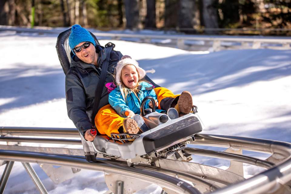 luge sur rails en hiver